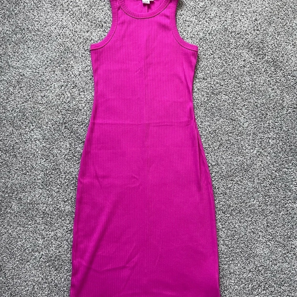 Gap Women’s Dark Pink Soft Knit Ribbed Dress Sleeveless Dress In Size XS - Picture 1 of 9